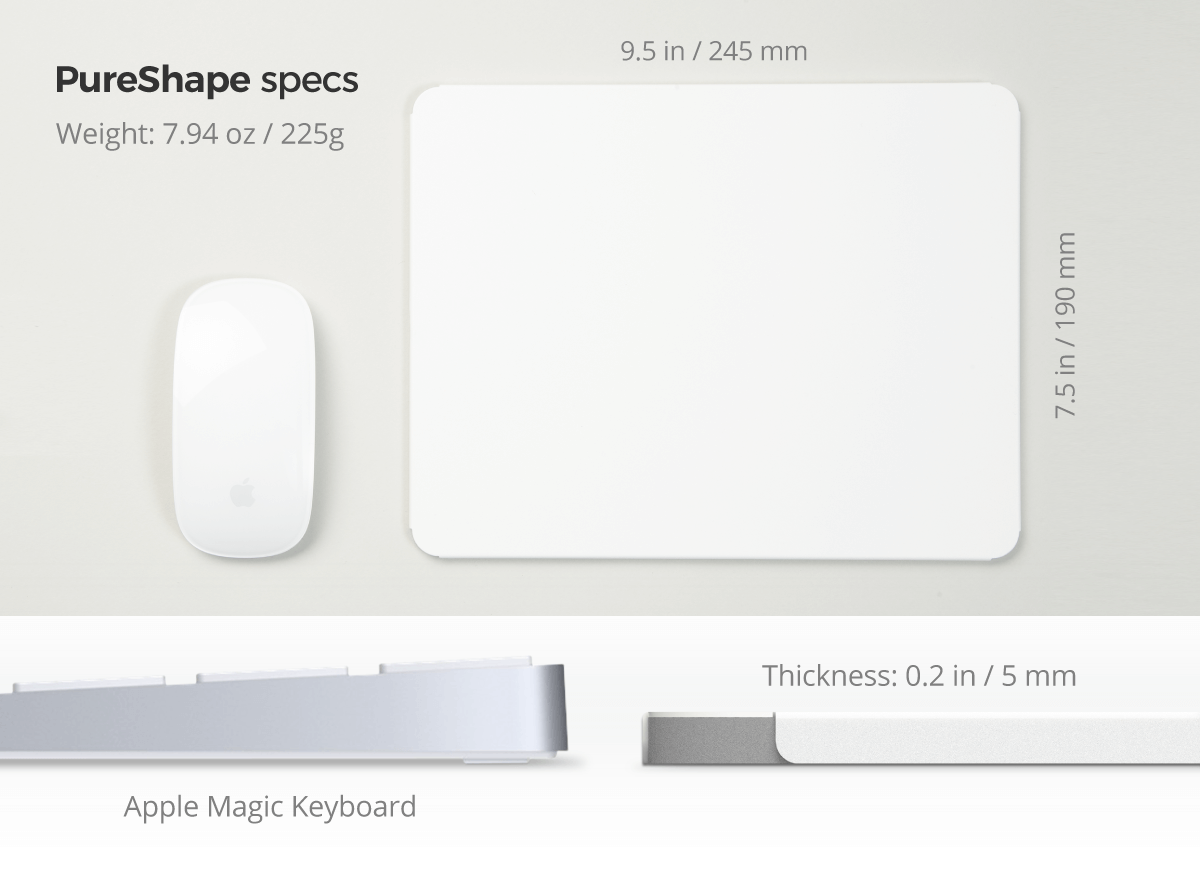 PureShape mousepad specs